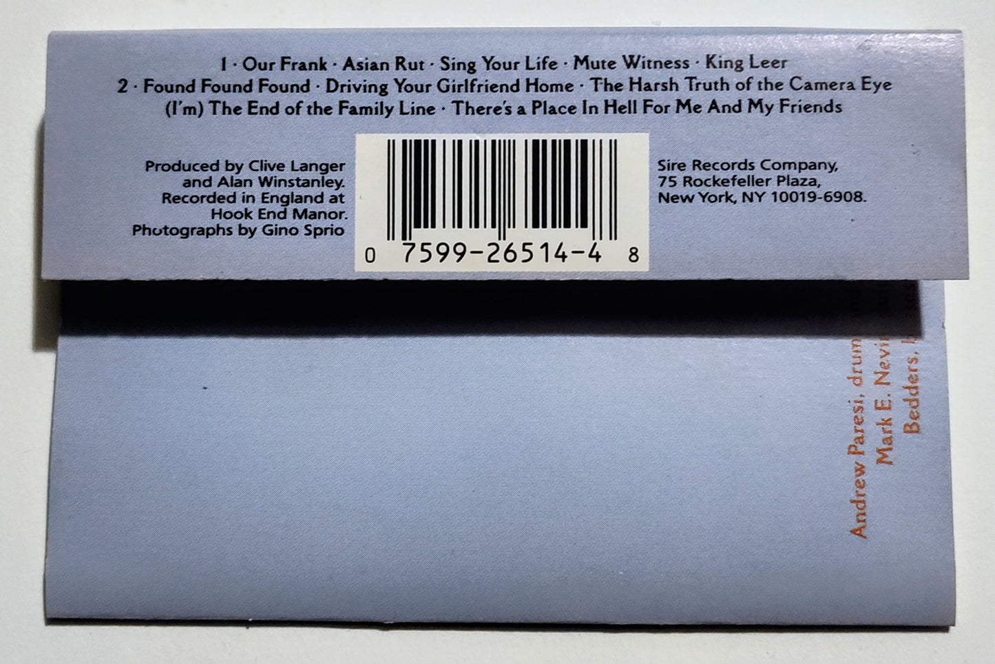 Morrissey - "Kill Uncle" - CASSETTE TAPE (SR) VG+/VG+