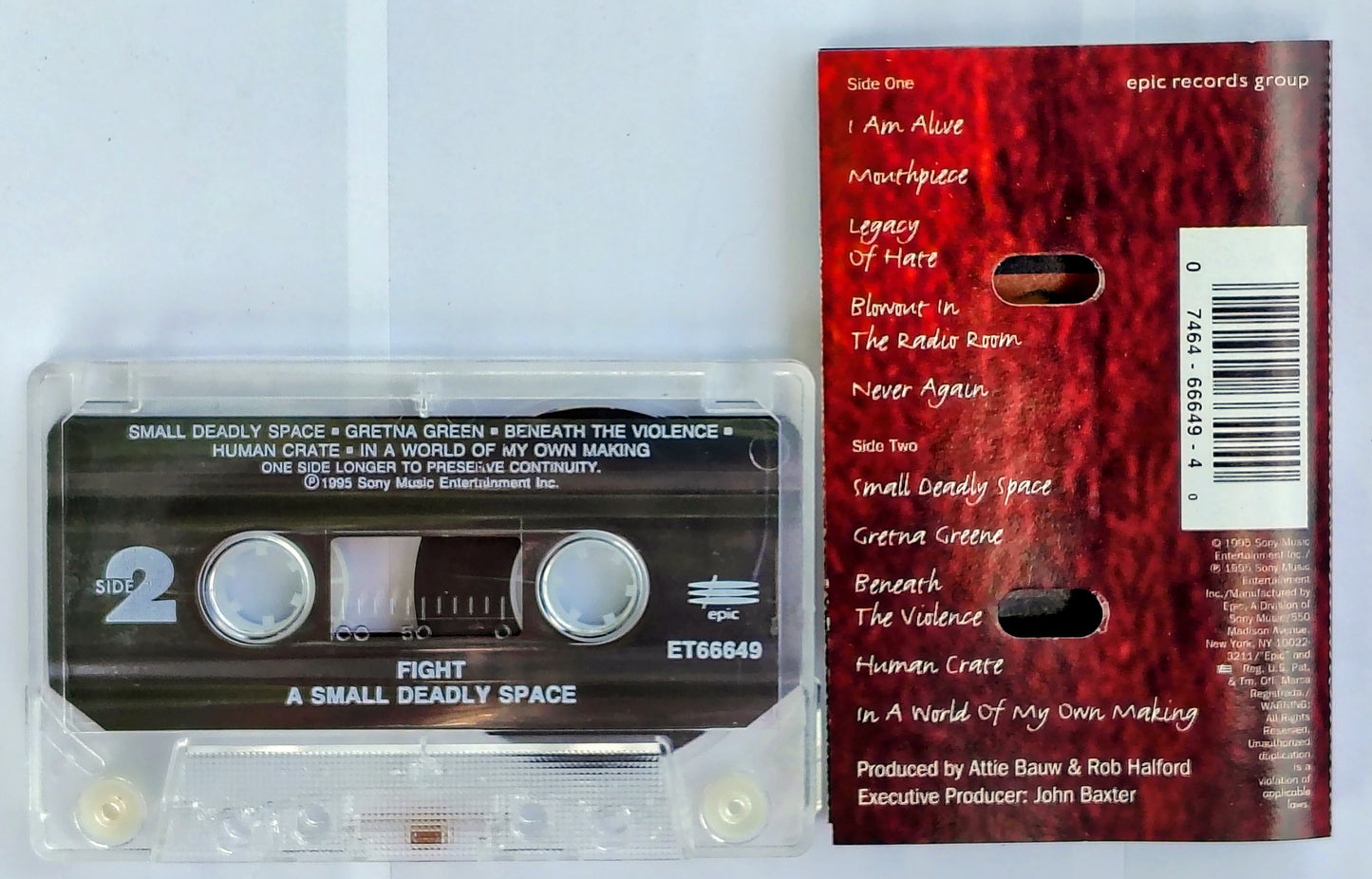 Fight - “A Small Deadly Space” - CASSETTE TAPE NM/VG+