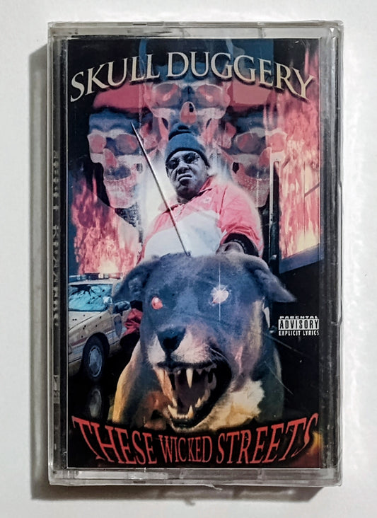 Skull Duggery - "These Wicked Streets" - CASSETTE TAPE VG+/M (Sealed; large crack in case cover)