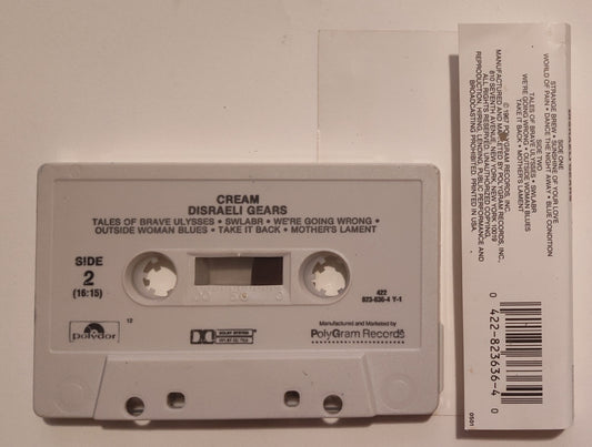 Cream - "Disraeli Gears" - CASSETTE TAPE (DOLBY Stereo) VG/VG
