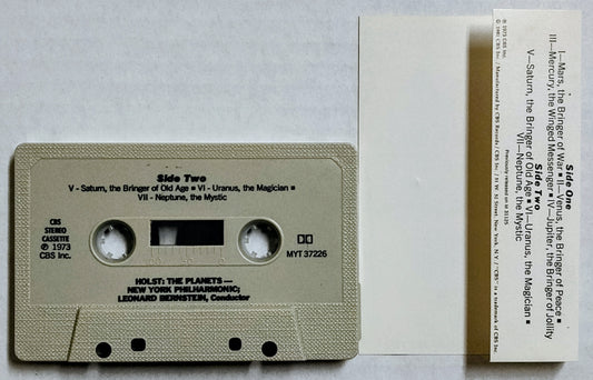 Holst; Bernstein; New York Philharmonic - “The Planets” - CASSETTE TAPE VG/VG (Pencil writing on cover and shell)