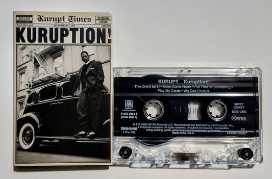 Kurupt - "Kuruption: West Coast" - CASSETTE TAPE (West Coast Cassette Only; Chrome; DOLBY) VG+/VG+