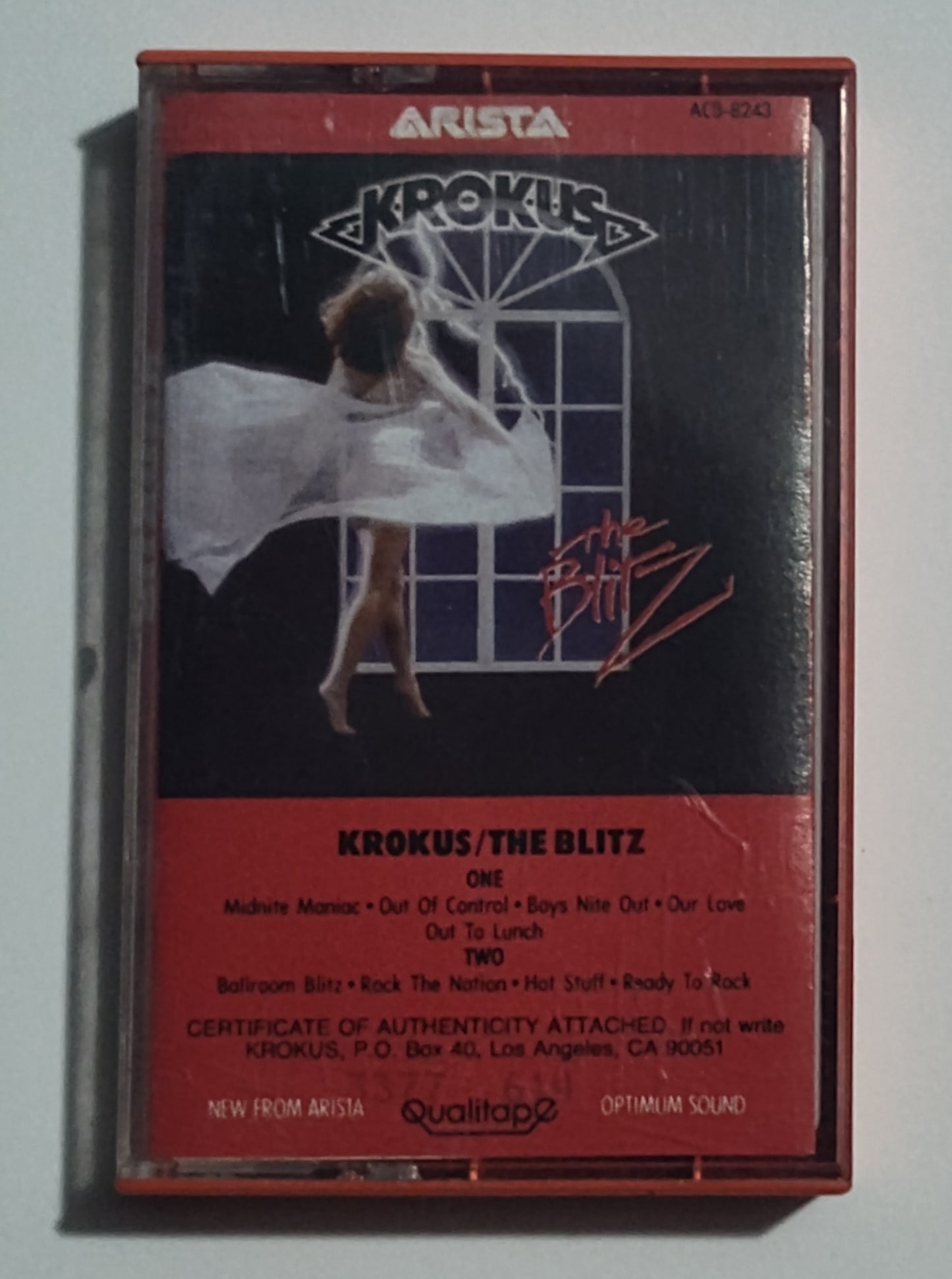 Krokus - "The Blitz " - CASSETTE TAPE (DOLBY; Original orange case) VG/VG+