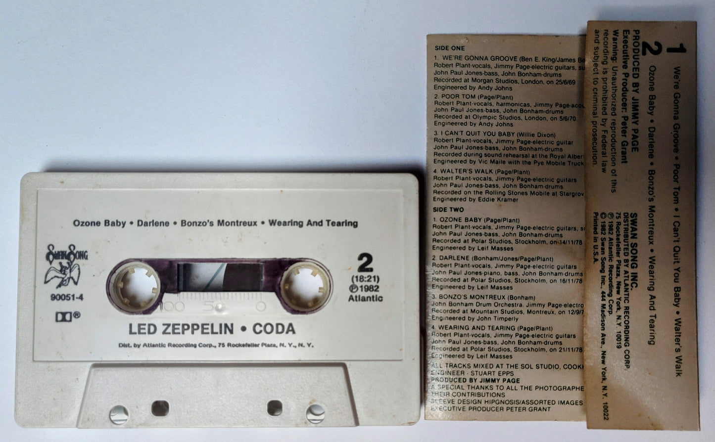 Led Zeppelin - "Coda" - CASSETTE TAPE (DOLBY; No bar code)VG/G