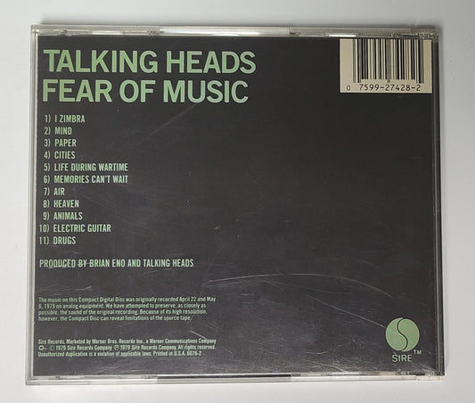 Talking Heads - "Fear Of Music" - COMPACT DISC VG+/VG+