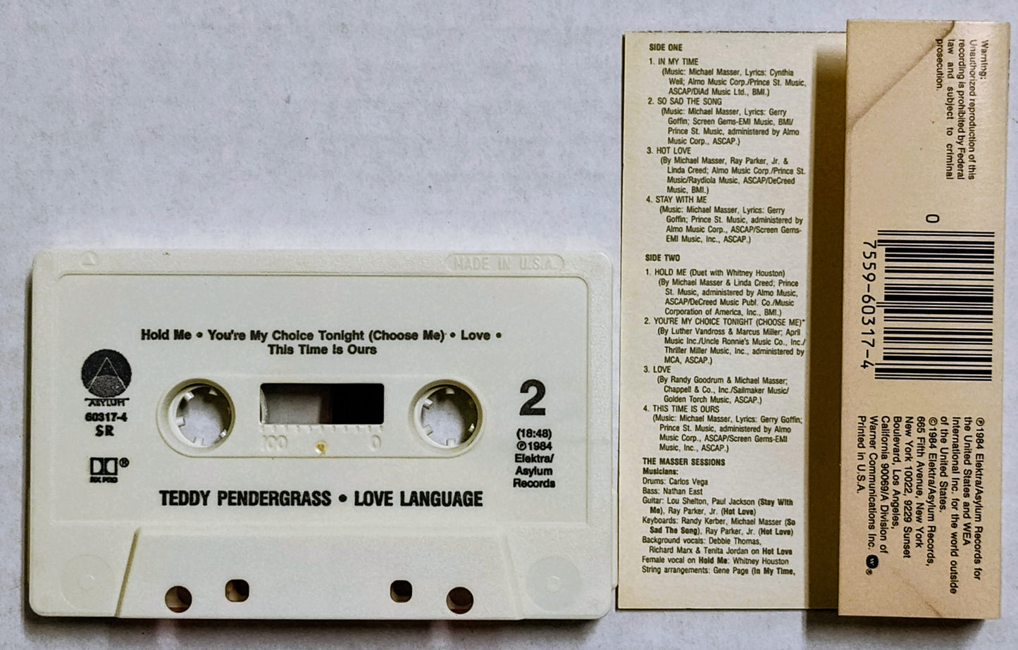 Teddy Pendergrass - “Love Language” - CASSETTE TAPE VG/VG+
