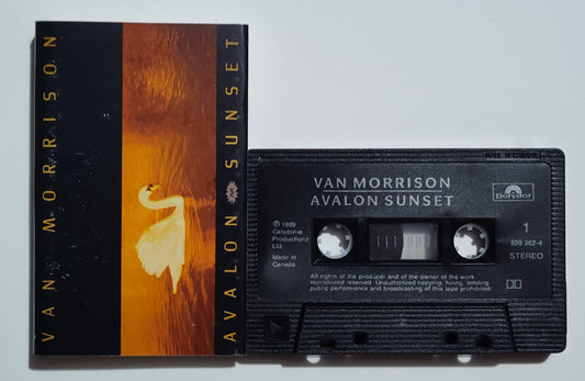Van Morrison - "Avalon Sunset" - CASSETTE TAPE (Canada; black shell; DOLBY) VG/VG+