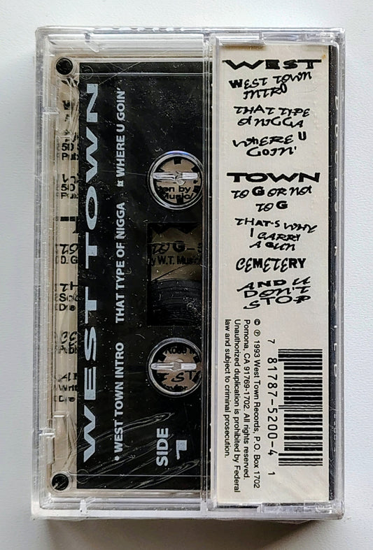 Duces-R-Wild Featuring 50 Second and Socenla - "West Town" - CASSETTE TAPE NM/M (Sealed; tiny crack in case; torn cellophane seal)
