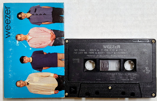 Weezer - “Weezer (The Blue Album)” - CASSETTE TAPE (Canada; black shell) G+/G+