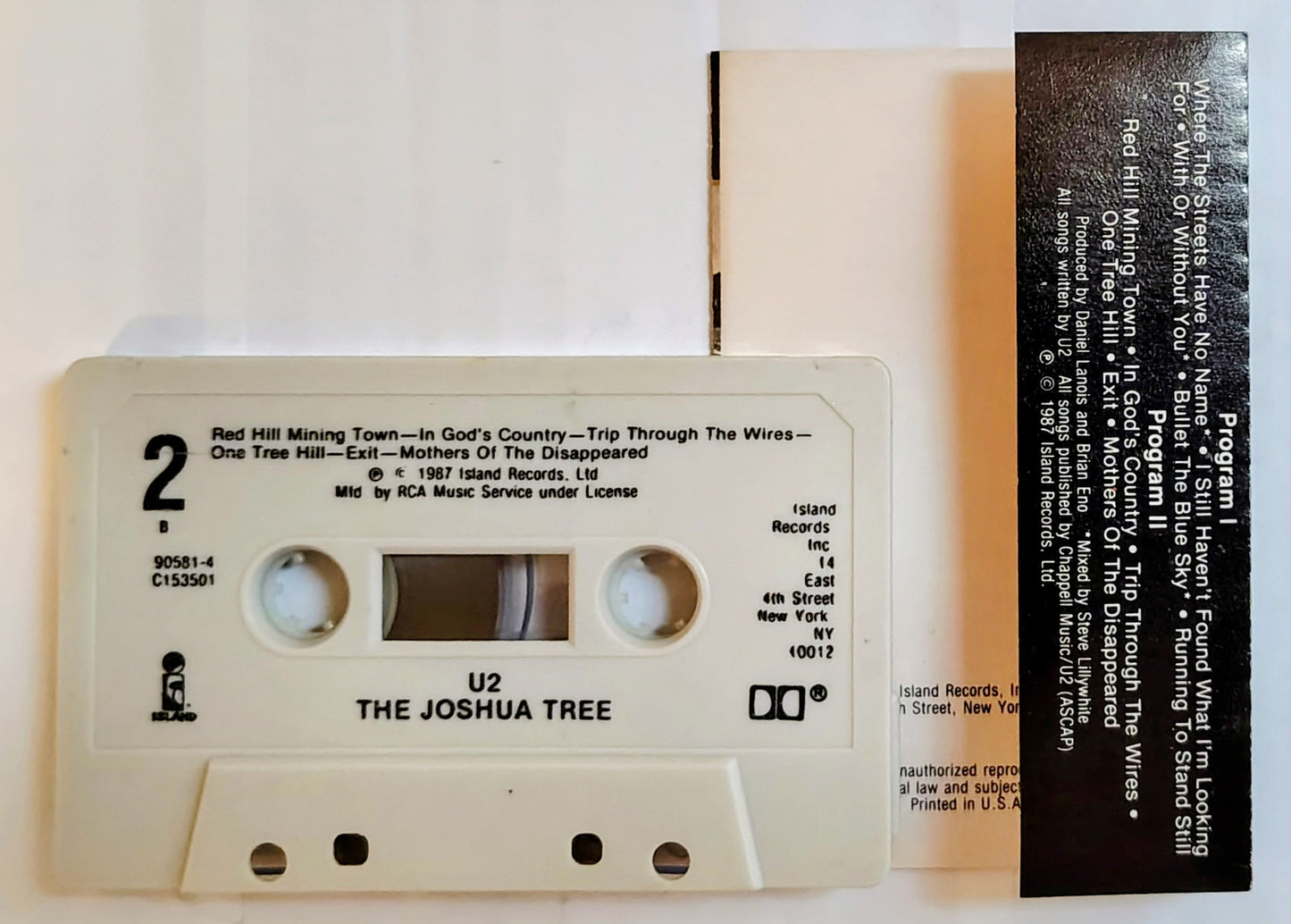 U2 - "The Joshua Tree" - CASSETTE TAPE (RCA Club) VG+/VG  *🚨*