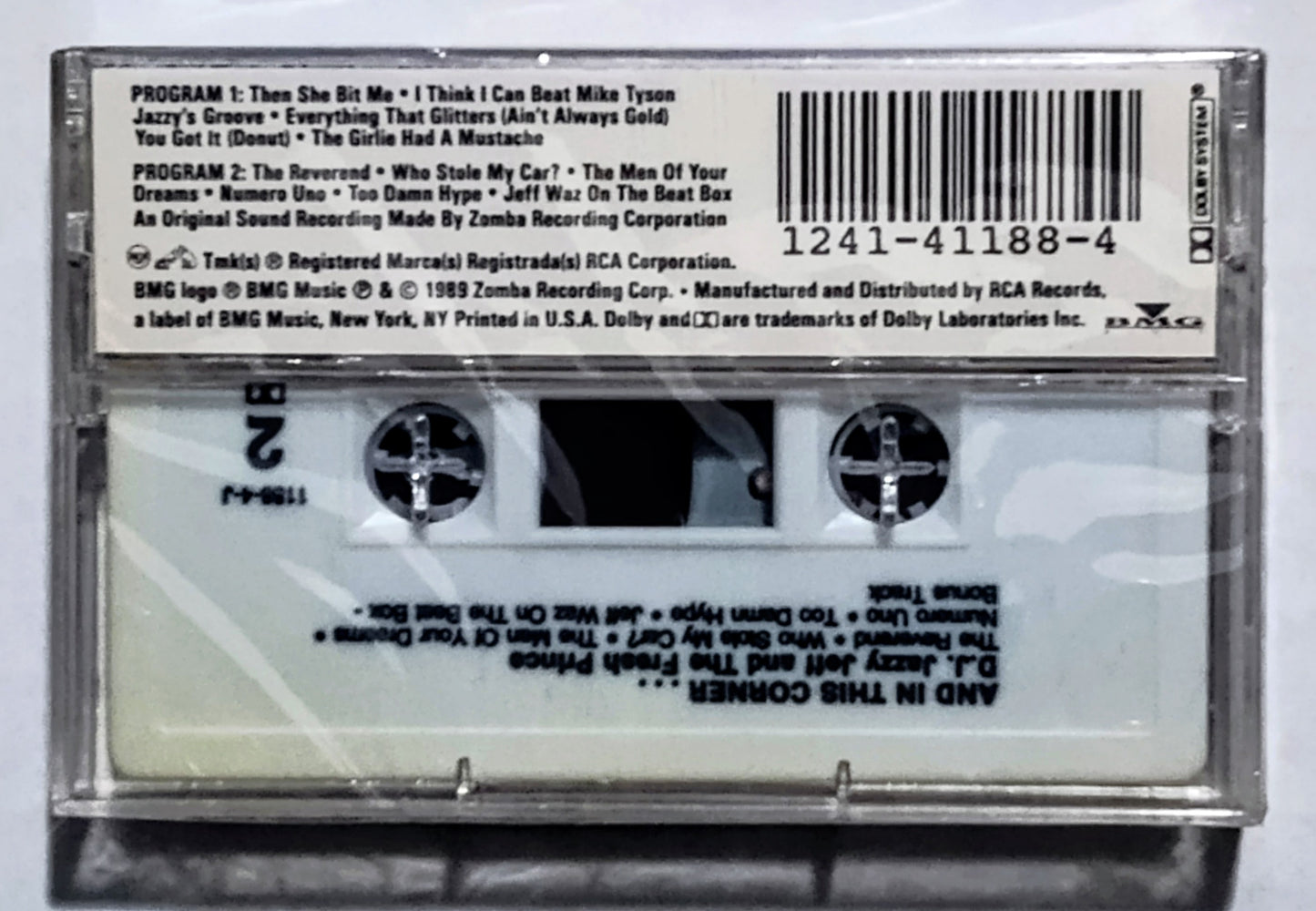 D.J. Jazzy Jeff & The Fresh Prince - “And In This Corner…” - CASSETTE TAPE NM/NM (Sealed; tiny hole in cellophane; shell is slightly lightstruck)