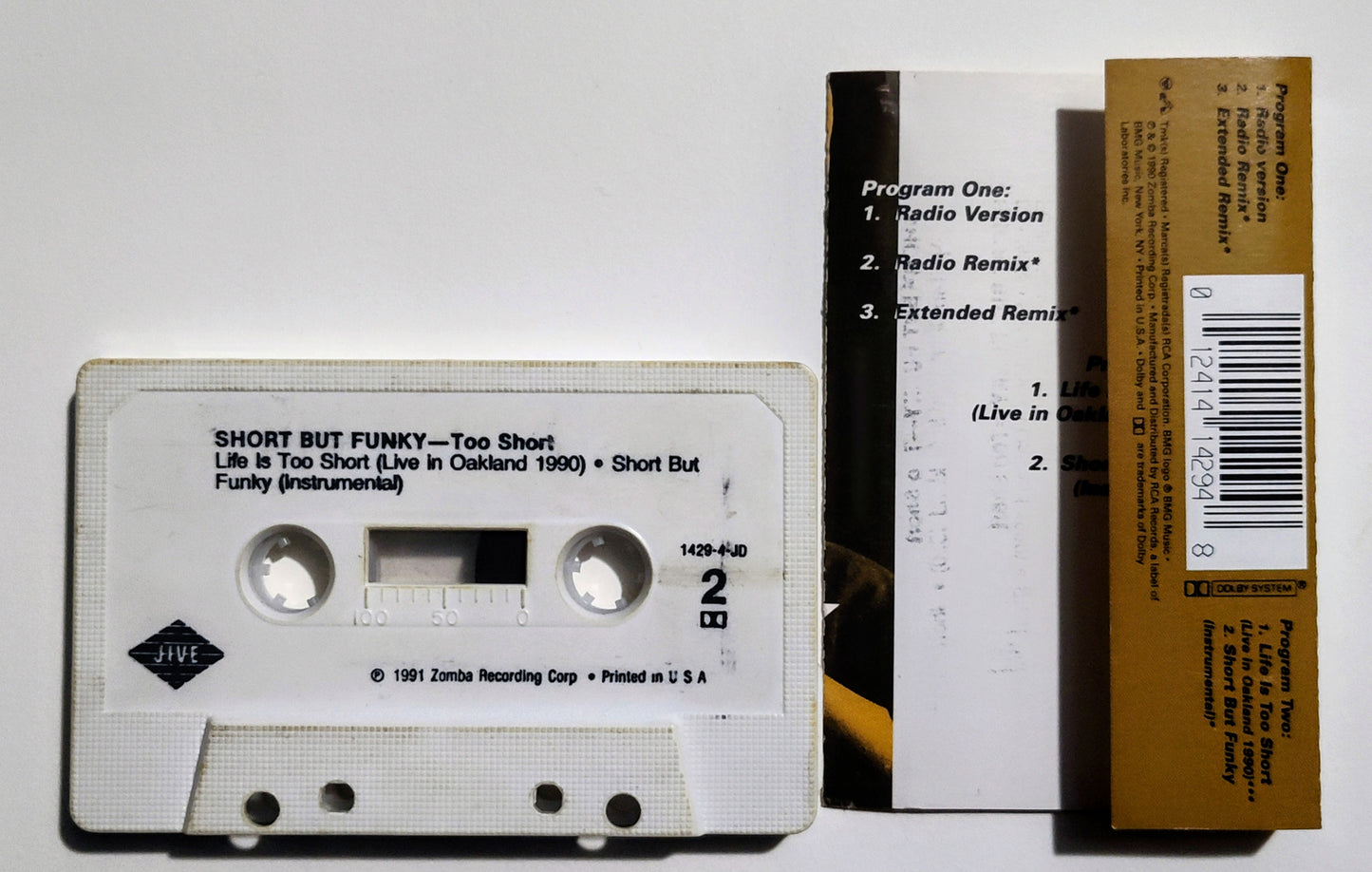 Too $hort - "Short But Funky" - CASSETTE TAPE (Maxi; DOLBY) VG+/VG