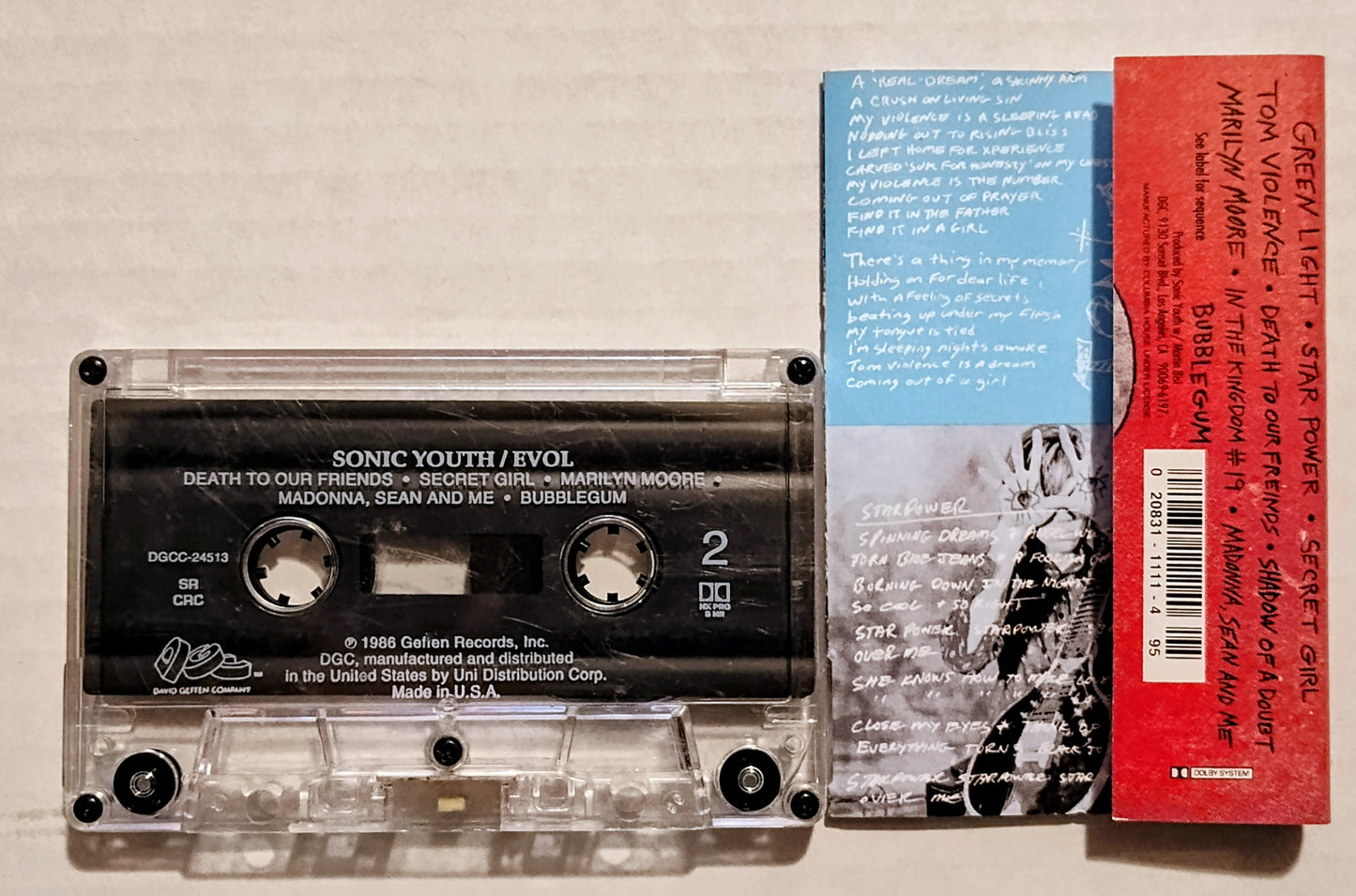 Sonic Youth - “Evol (Original)” - INDIE CASSETTE TAPE VG+/G+ (Side A has a cracked shell; Plays perfect)