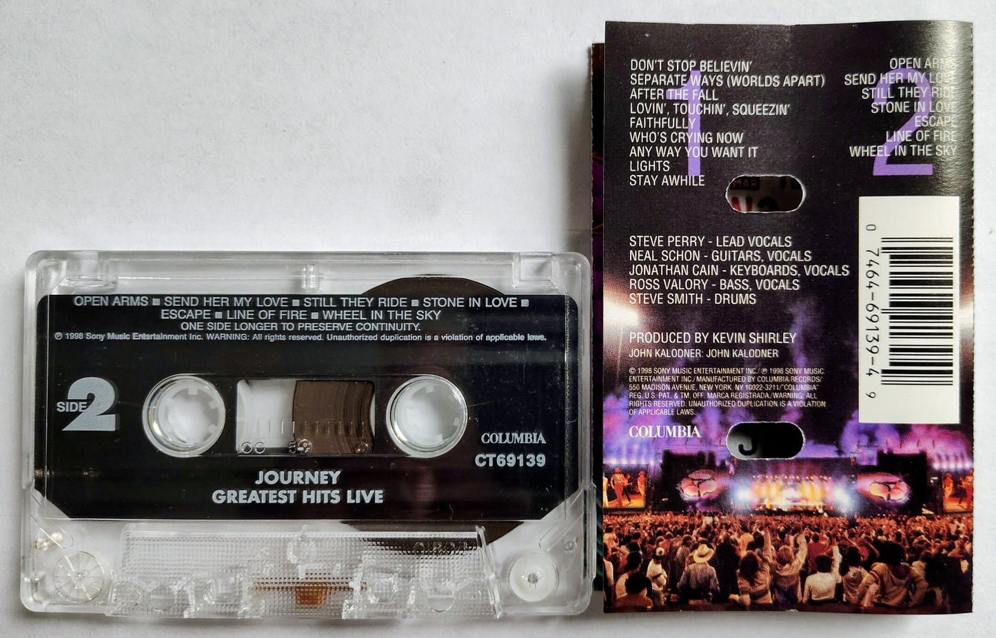 Journey - “Greatest Hits Live” - CASSETTE TAPE VG+/VG+
