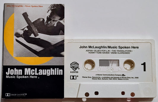 John McLaughlin - "Music Spoken Here" - CASSETTE TAPE VG/VG+