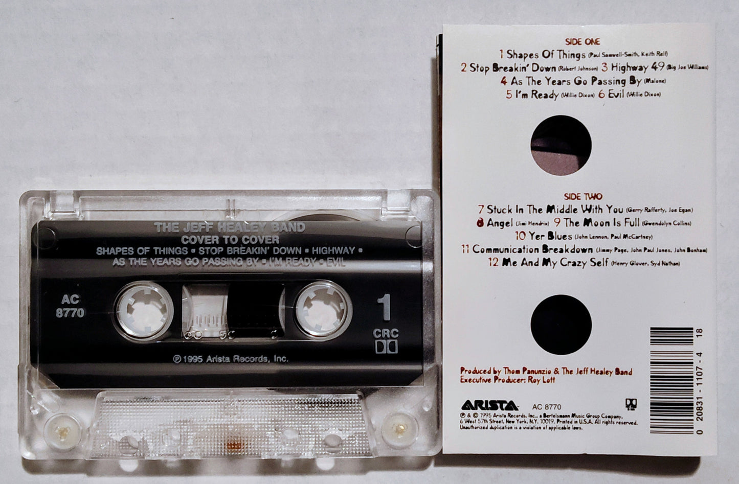 Jeff Healey Band - “Cover To Cover” - CASSETTE TAPE VG+/VG+