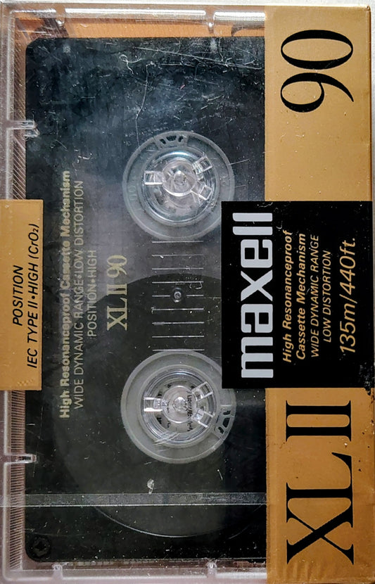 Blank Maxell High Bias XLII 90-Minute (Sealed; Japan; extra wide window with black shell)