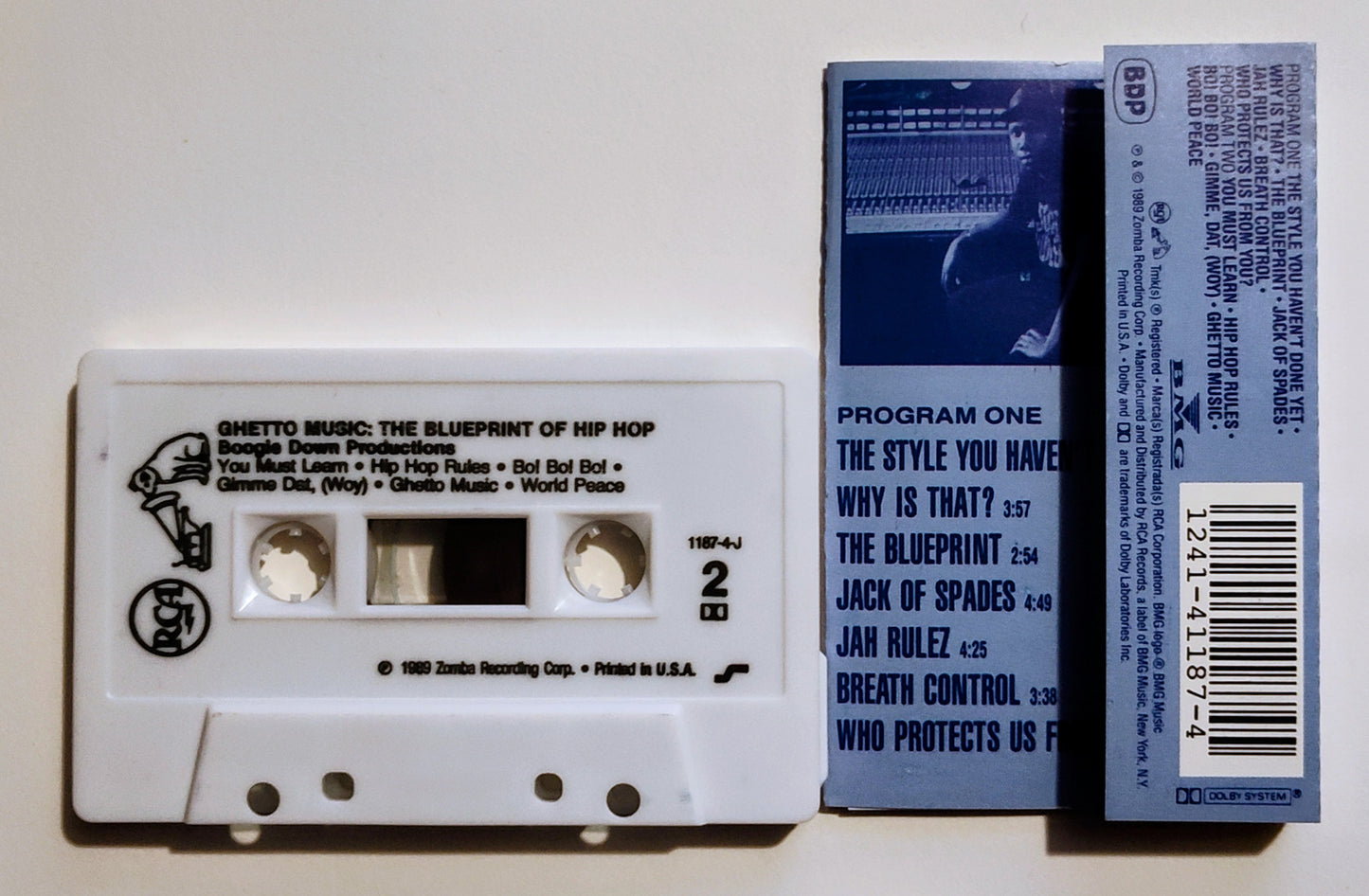 Boogie Down Productions - "Ghetto Music: The Blueprint Of Hip Hop" - CASSETTE TAPE (DOLBY) VG+/VG+