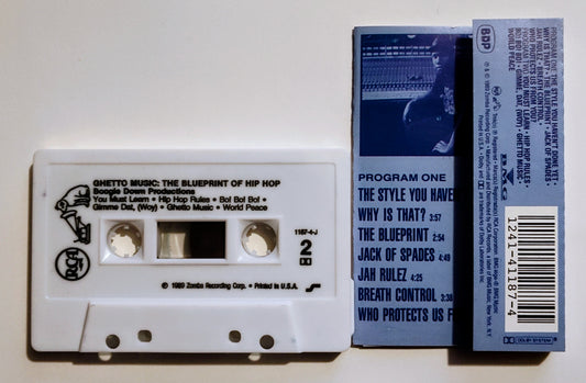 Boogie Down Productions - "Ghetto Music: The Blueprint Of Hip Hop" - CASSETTE TAPE (DOLBY) VG+/VG+