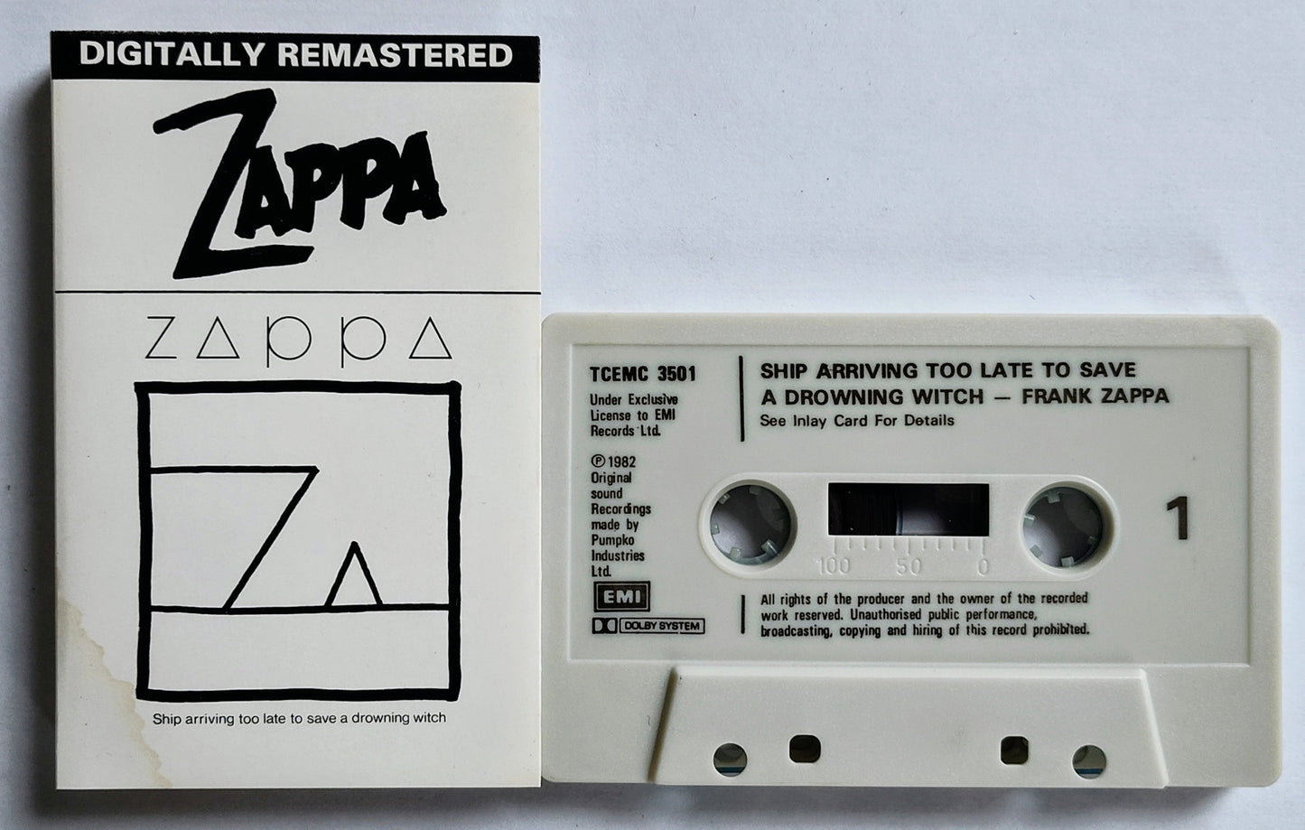 Frank Zappa - “Ship Arriving Too Late To Save A Drowning Witch” - CASSETTE TAPE VG/VG