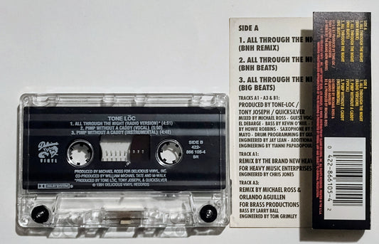 Tone Lōc - "All Through The Night" - CASSETTE TAPE (Maxi Single) NM/NM *⭐*