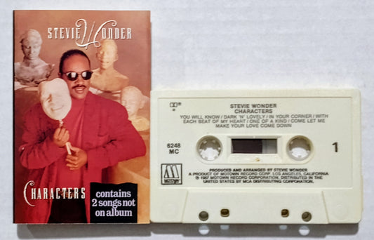 Stevie Wonder - "Characters" - CASSETTE TAPE VG+/VG+