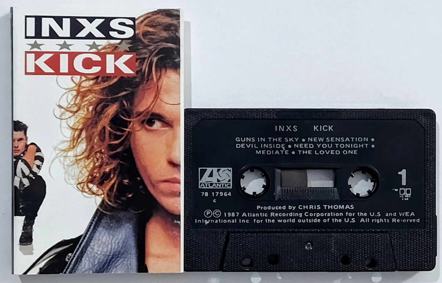 INXS - "KICK" - CASSETTE TAPE (Canada; black shell) VG/VG+
