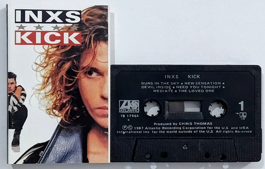 INXS - "KICK" - CASSETTE TAPE (Canada; black shell) VG/VG+