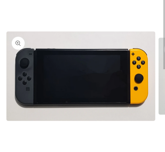 3) Console: Nintendo Switch "Animal Crossing Edition" 32GB (Complete System; Black + Orange Joycons; No Kickstand; + SD Card) - VERY GOOD OVERALL (Faint scratches to screen; Free shipping)