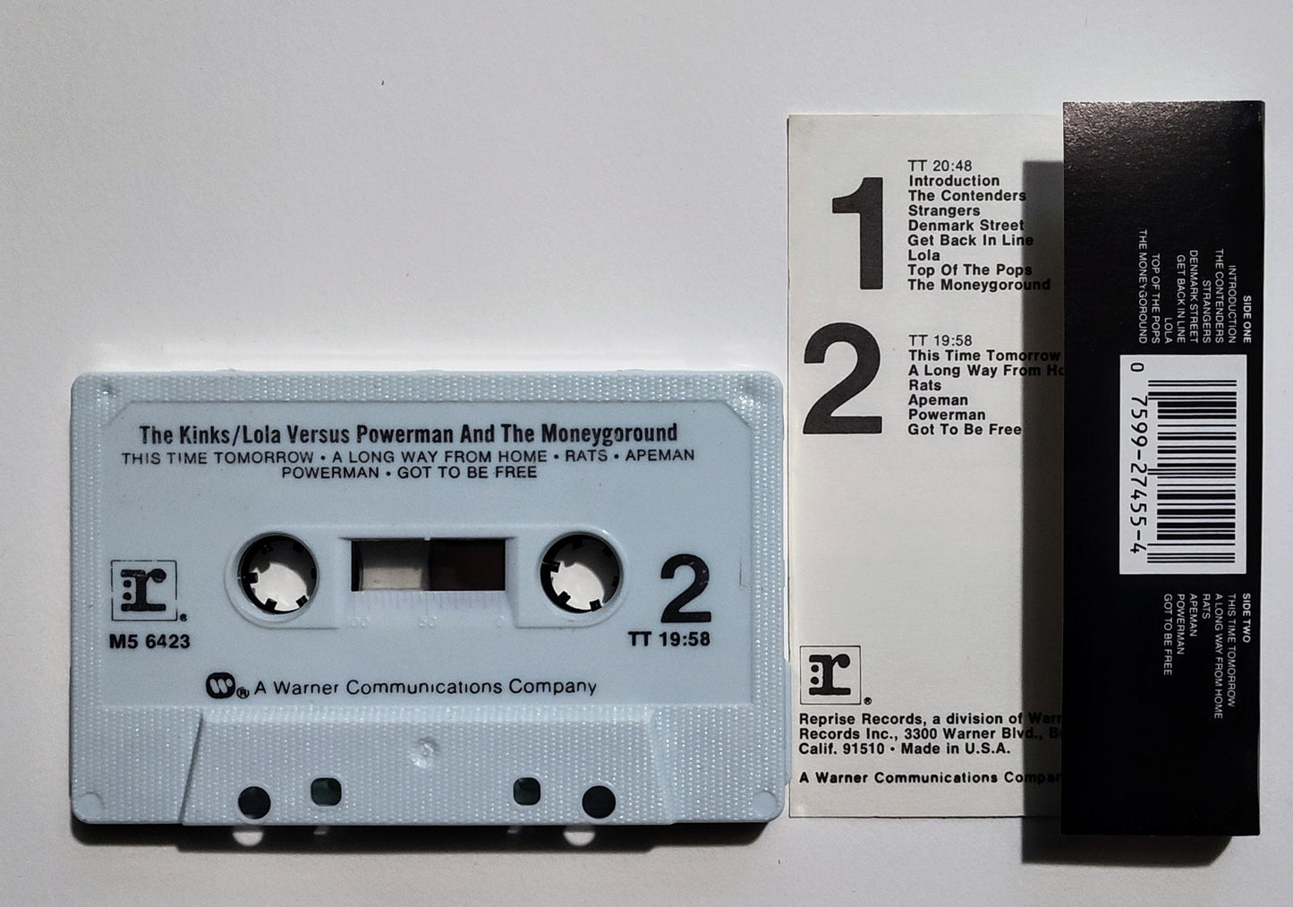 Kinks, The  - "Lola Versus Powerman And The Moneygoround" - CASSETTE TAPE VG+/VG+