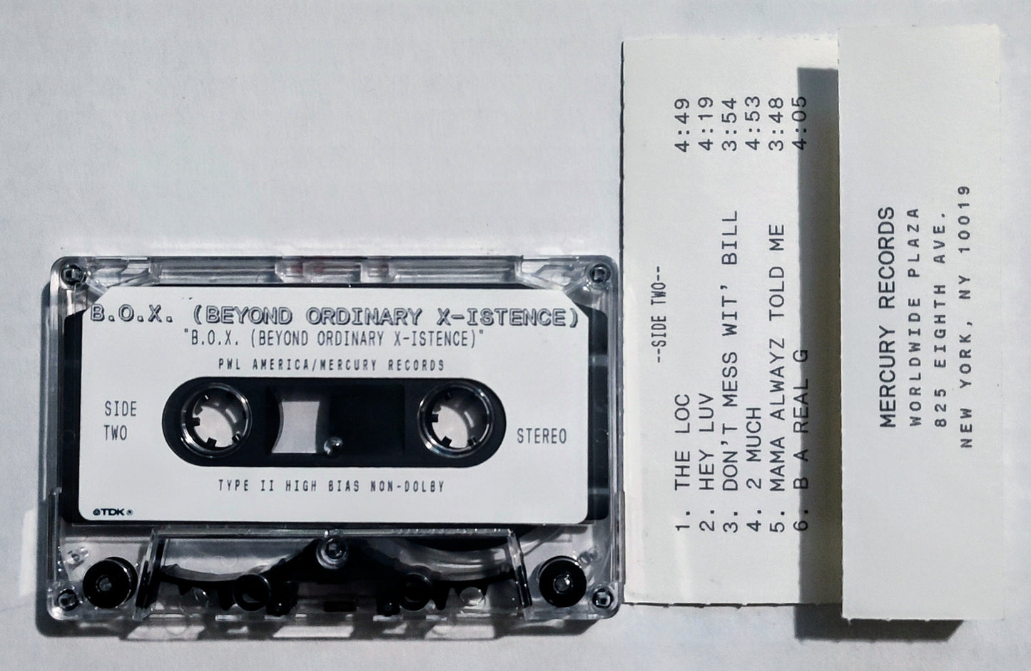 B.O.X. - "(Beyond Ordinary X-Istence)" (Advance Copy) - CASSETTE TAPE VG+/NM