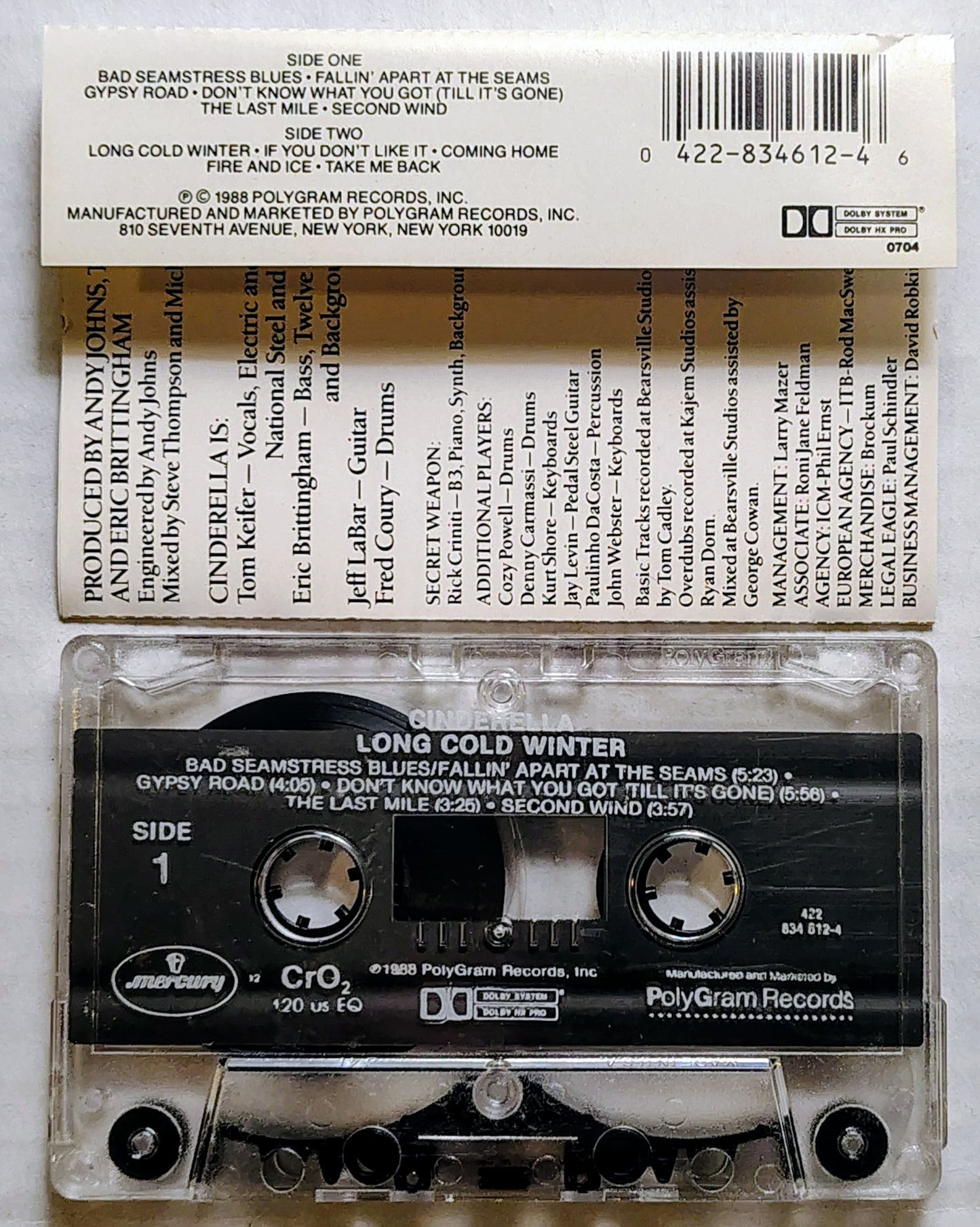Cinderella - “Long Cold Winter” - CASSETTE TAPE VG+/VG