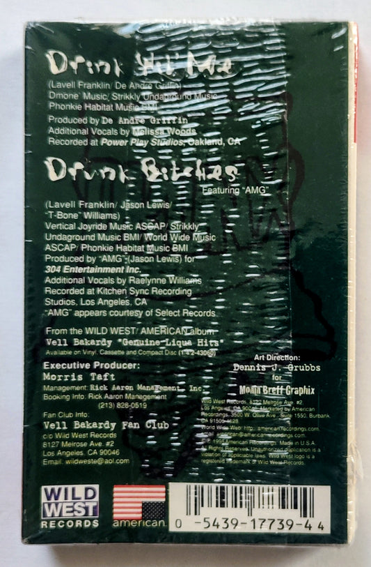 Vell Bakardy - “Drink Wit Me” - CASSETTE TAPE VG+/M (Sealed; light shelf wear)