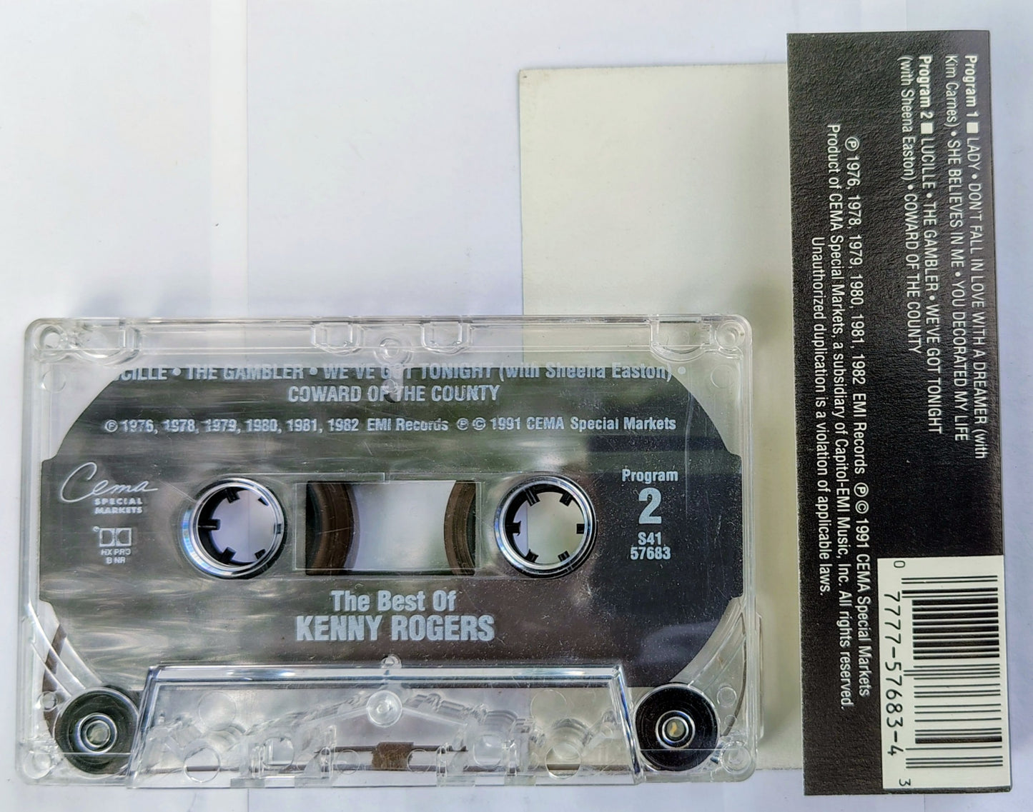 Kenny Rogers - “The Best Of” - CASSETTE TAPE VG+/VG+