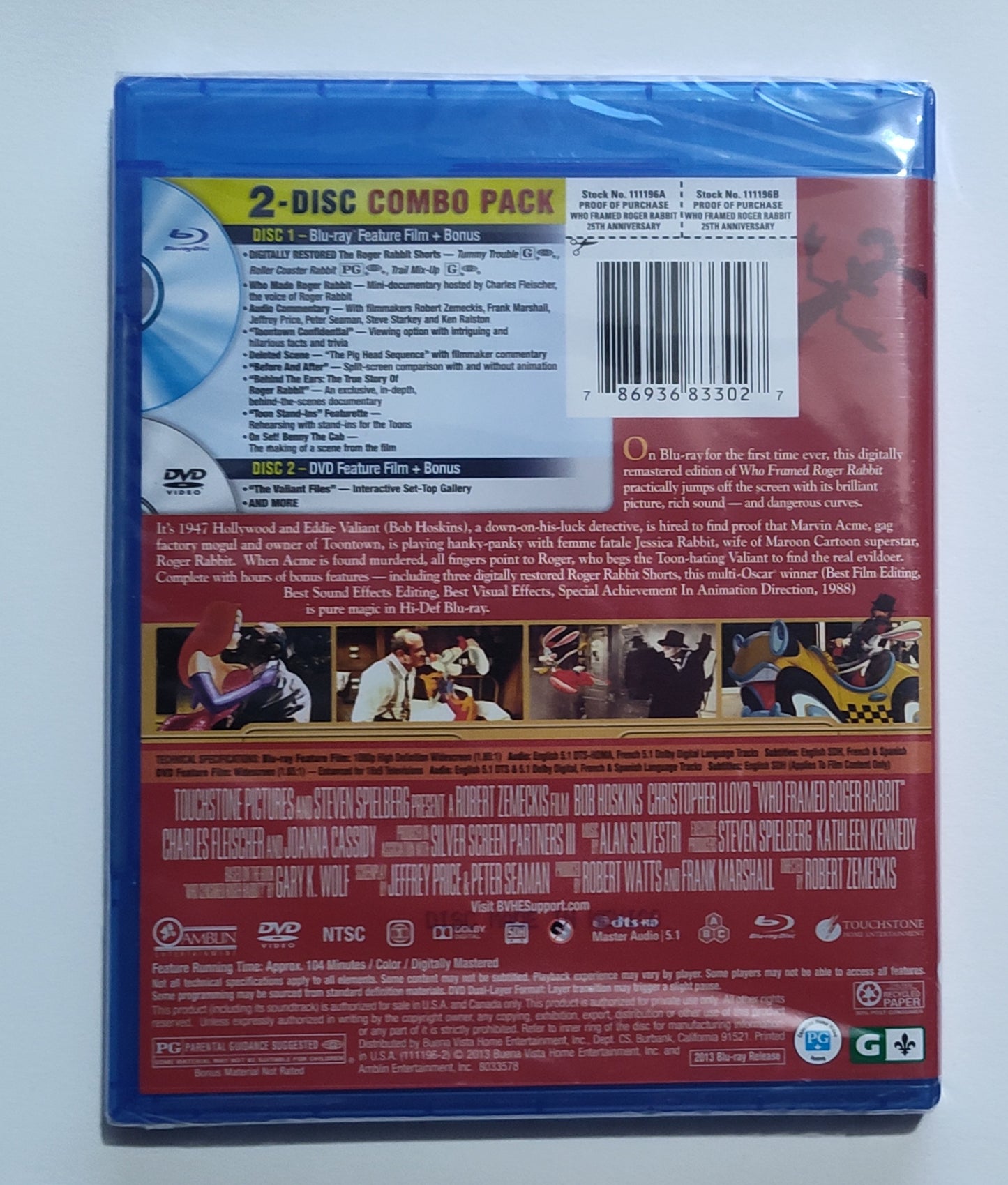 "Who Framed Roger Rabbit?" - BLU-RAY+ DVD M/M (Sealed)