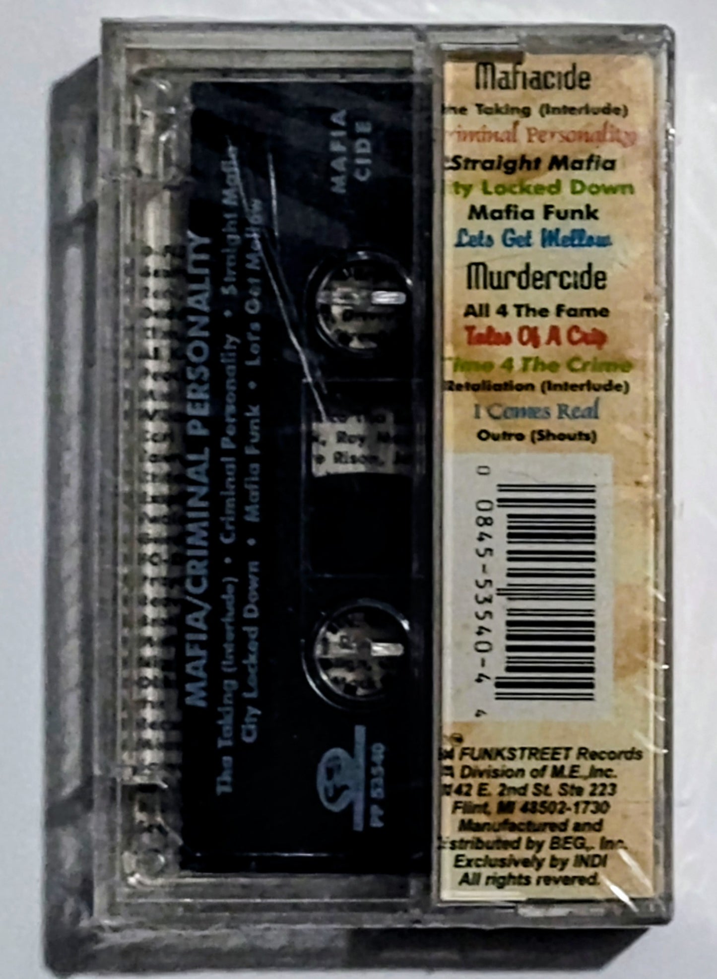 Mafia - "Criminal Personality" - CASSETTE TAPE VG+/M (Sealed; cracks in case; tear in cellophane)