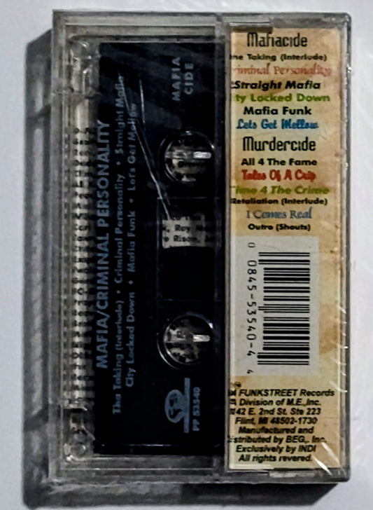 Mafia - "Criminal Personality" - CASSETTE TAPE VG+/M (Sealed; cracks in case; tear in cellophane)
