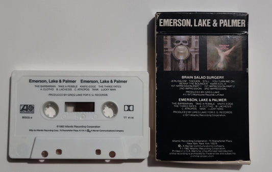 Emerson, Lake & Palmer - "Emerson Lake & Palmer; Brain Salad Surgery (Two On One; Cigarette flip box)" - CASSETTE TAPE G+/VG+