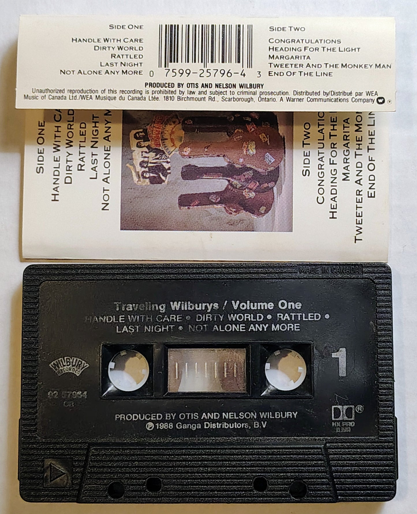 Traveling Wilburys (Supergroup)- "Volume One" - CASSETTE TAPE (Canada; Black shell) VG+/G+