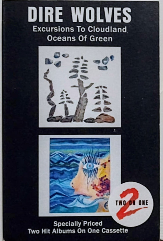 Dire Wolves - "Excursions To Cloudland/ Oceans Of Green" (Two-On-One) - INDIE CASSETTE TAPE NM/M