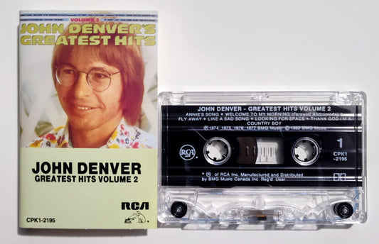 John Denver - "Greatest Hits Volume 2" - CASSETTE TAPE (DOLBY) VG+/VG