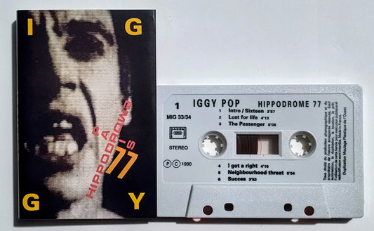 Iggy Pop - "Hippodrome Paris 1977 (Live)" - CASSETTE TAPE (France;stereo) NM/NM