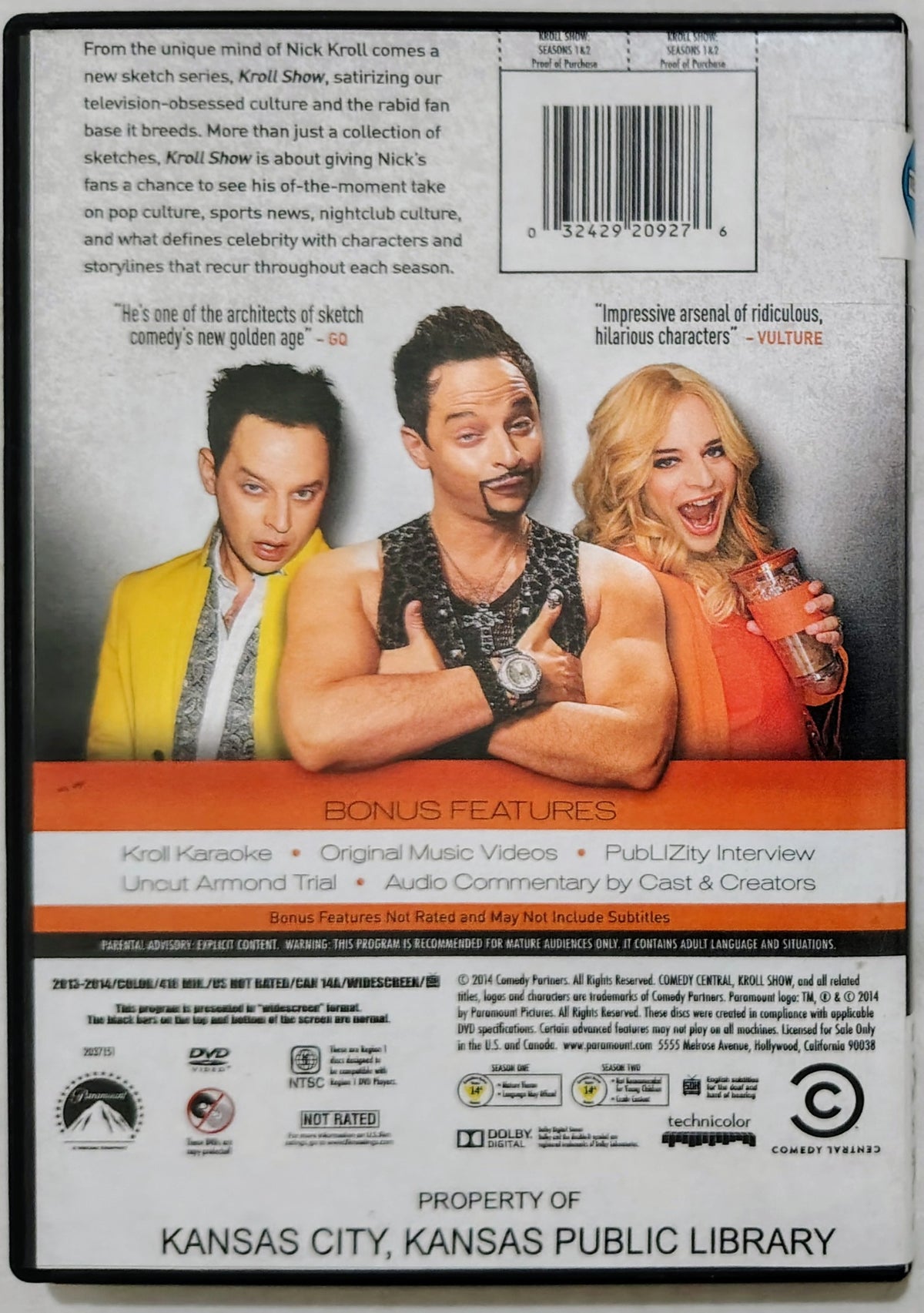 Kroll Show Seasons 1 & 2 DVD (Library Copy)