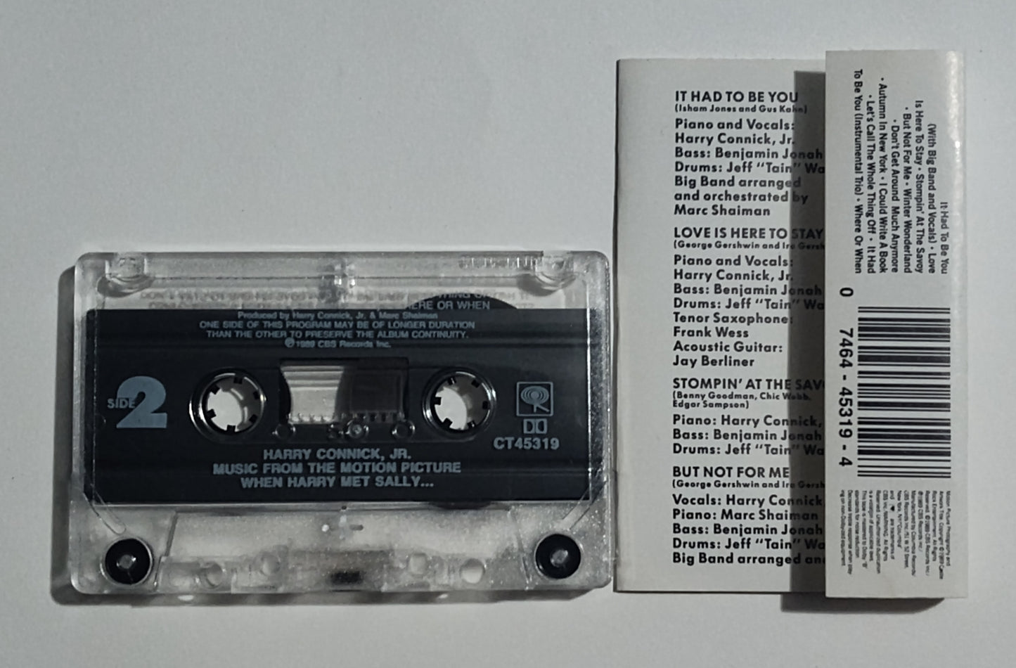 Harry Connick Jr - "When Harry Met Sally Soundtrack" - CASSETTE TAPE (DOLBY) VG+/VG+