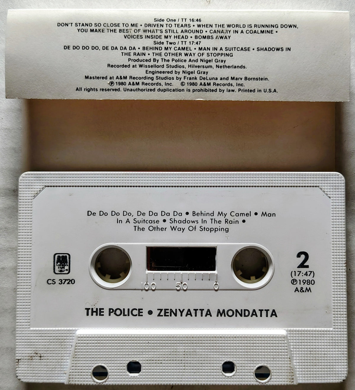 Police, The - "Zenyatta Mondatta" - CASSETTE TAPE (Columbia House) G+/VG