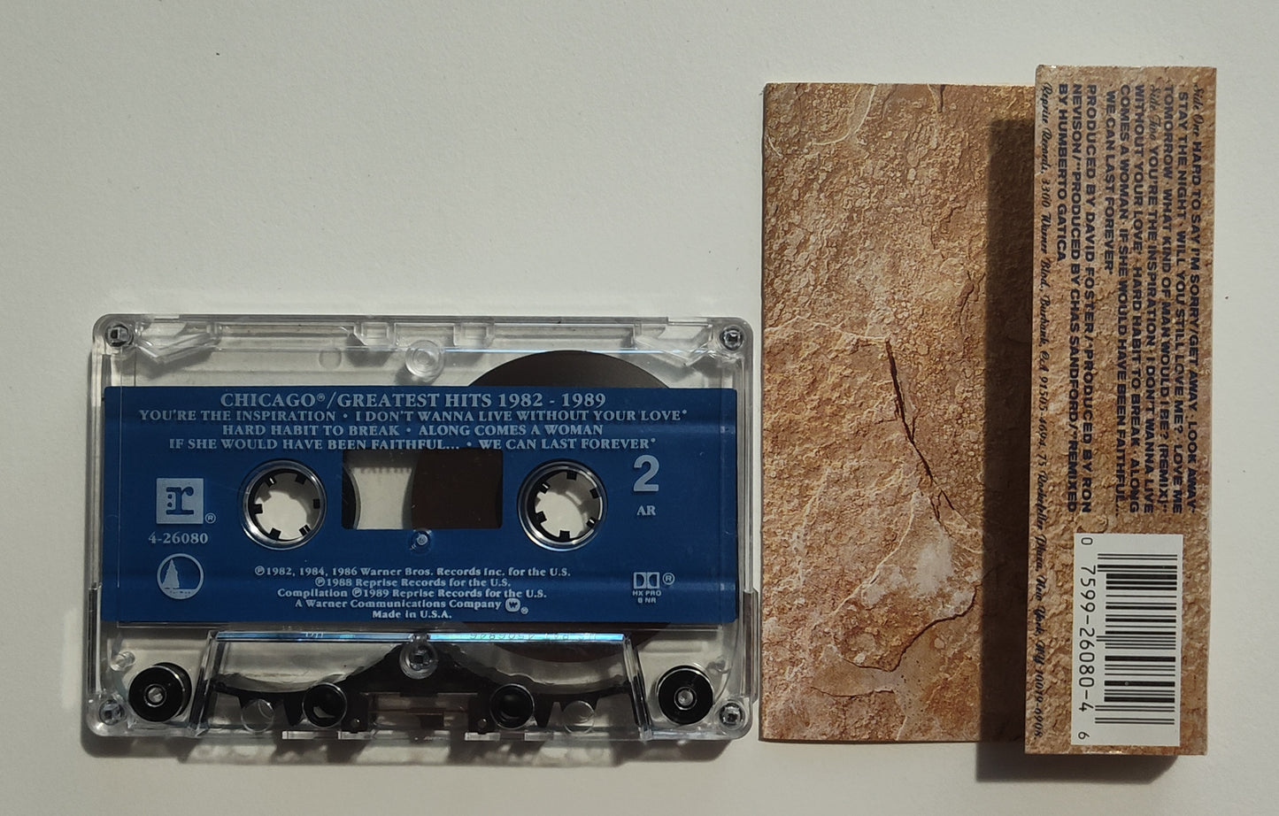 Chicago - "Greatest Hits 1982-1989" - CASSETTE TAPE (AR; DOLBY HX PRO B NR) VG+/VG+
