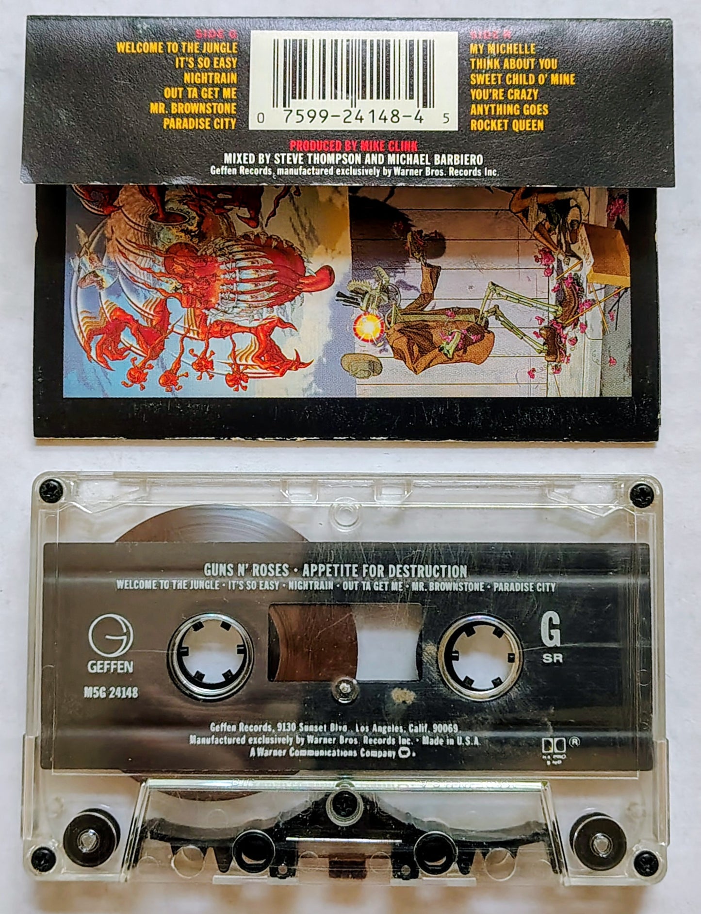 Guns N' Roses - "Appetite For Destruction"- CASSETTE TAPE VG/VG+