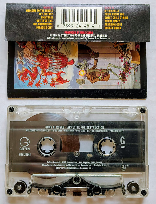 Guns N' Roses - "Appetite For Destruction"- CASSETTE TAPE VG/VG+