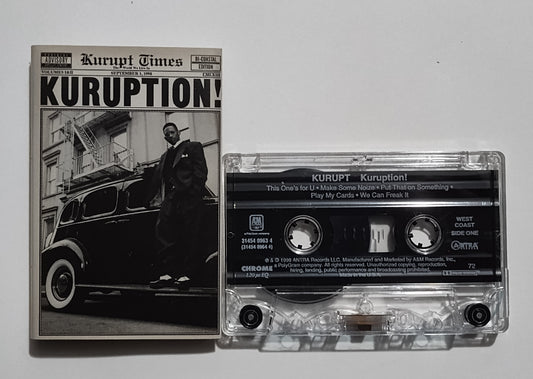 Kurupt - "Kuruption: West Coast" - CASSETTE TAPE (West Coast Cassette Only; Chrome; DOLBY) VG+/VG+