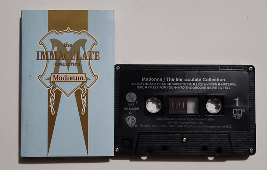 Madonna - "The Immaculate Collection" - CASSETTE TAPE (Canada; black shell; DOLBY HX PRO B NR) VG/VG+